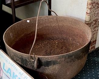 VERY Old Antique Cast iron pot with original rare hanger.