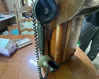Antique Telephone connected and wired to work on wall phone.  Just needs install. 