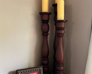 Large wooden candle sticks - 3