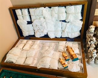 Celluloid Antique Oriental “Ivory Like” Chess Set 