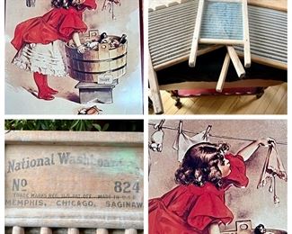 Washboard Trio W Tin Vintage Picture