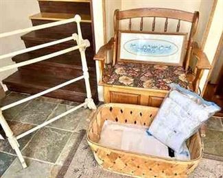 Sitting Bench, Bassinet Quilt Rack