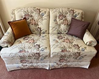 Upholstered loveseat in very good condition by Smith Brothers of Berne, Indiana.