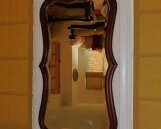 MAHOGANY BEVELED GLASS MIRROR