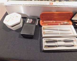 TRINKET BOX - VINTAGE PENS - MINI CORDER