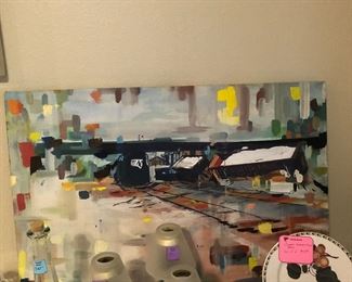 Life is a Train Wreck Art $250