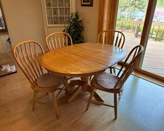 Solid wood dining table and chairs x 4