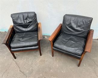 Hans Olsen for Vatne Mobler Rosewood Armchair