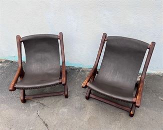 Don Shoemaker for Senal Sloucher Rosewood and Leather Sling Chair