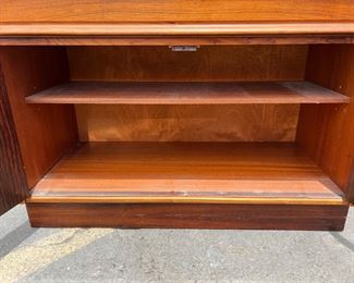Rosewood Bookcase with 2 Glass Shelves (Darker)