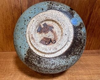 Marked Studio Pottery Blue Bowl