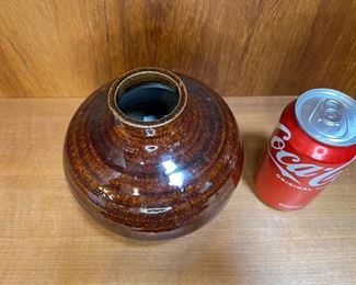 Signed Brown Studio Pottery Vase