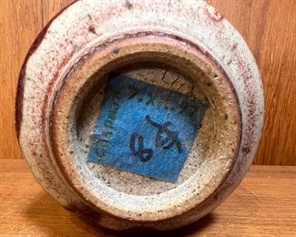 Wayne Chapman Small Blue/Beige/Red Studio Pottery Cup