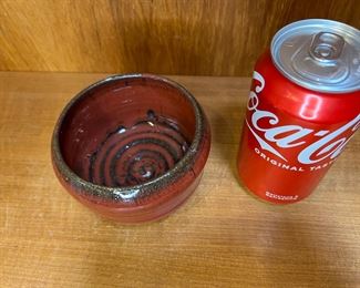 Signed Red Studio Pottery Small Bowl 
