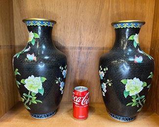 Pair of Chinese Cloisonné Vases 