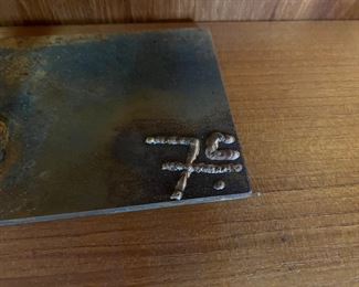 Signed Frank Cota Metal Brutalist Sculpture