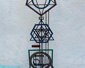 Signed Frank Cota Metal Sculpture Tall