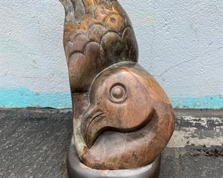Signed K. Noamu Marble Bird Sculpture