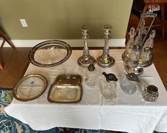 Nice silver-plated pcs with glass
