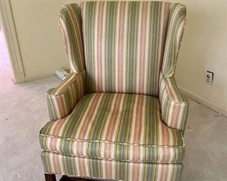Striped upholstered chair