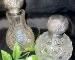 J Grinsell & Sons 1891 pair of Edwardian Sterling Silver Hobnail Glass Bottles