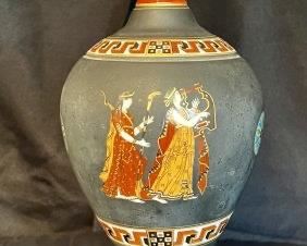 SENSATIONAL LOOKING 19TH CENTURY BLACK PORCELAIN NEOCLASSICAL VASE