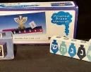 LOVELY GROPUING OF COLORFUL CHANUKAH MENORAHS