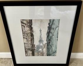 FRENCH WALL ART WITH SERENE COLORINGS OF THE ICONIC EIFFEL TOWER