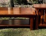 SENSTIONAL PARIING OF WOODEN COFFEE AND END TABLE MISSION FURNITURE