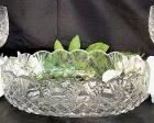 WATERFORD SCALLOPED BOWL AND POWERSCOURT CRYSTAL STEM GLASSES
