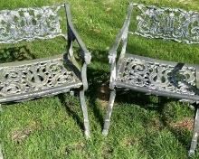 PHENOMENALLY UNIQUE AND RARE BLACK CAST IRON GARDEN THRONES