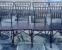 CAST ALUMINUM TERRAZO ART DECO DESIGNER CHAIRS