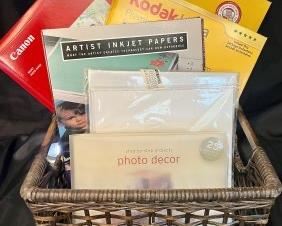 PHOTO PAPER EXTRAVAGANZA WITH NEW RATTAN STORAGE BIN