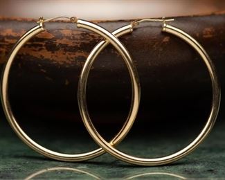 10K Gold Hoop Earrings - 3.4g
