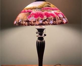 Reverse Painted Table Lamp 