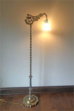 Victorian Brass Floor Lamp 