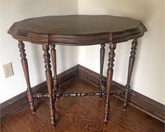 Walnut Inlay Accent Table 