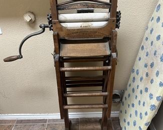 antique curtis wringer washing machine with stand