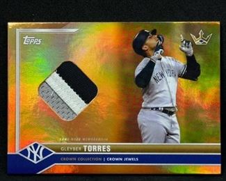 2022 TOPPS CROWN COLLECTION GLEYBER TORRES SUPER SHORT PRINT GAME USED YANKEES PINSTRIPES /5