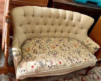 Embroidered settee