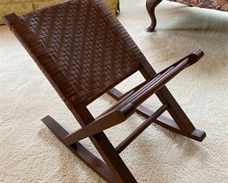 Vintage Shaker woven back rocking chair