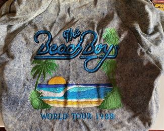Large Acid wash 1988 Beach Boys touring jacket. Some other Beach Boy promo items too.