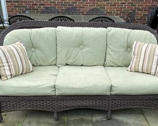 Woven Wicker All-Weather 5-Piece Outdoor Seating Set with Cushions & Covers. Photo 1 of 4.