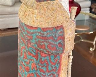 Carved Wood Folk Art Santa, Signed By Artist. Photo 2 of 3.