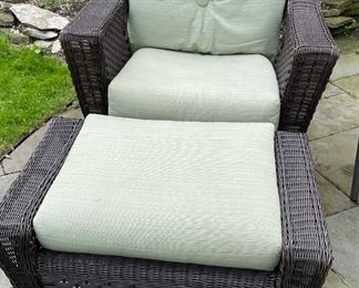 Woven Wicker All-Weather 5-Piece Outdoor Seating Set with Cushions & Covers. Photo 3 of 4.