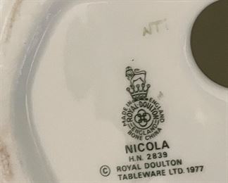 Royal Doulton "Nicola" Figurine. Photo 2 of 2.
