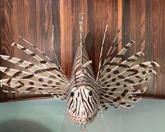 Lion Fish Sculpture on Lucite Base. Photo 2 of 2.
