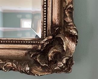 Silver Gilt Frame Mirror. Measures 52” x 35.” Photo 2 of 2.