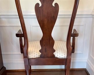 Set of 8 Queen-Anne Style Dining Chairs. Easily Reupholstered. Great DIY Project or Source It Out. 18” Seat Height. Photo 2 of 7.
