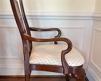 Set of 8 Queen-Anne Style Dining Chairs. Easily Reupholstered. Great DIY Project or Source It Out. 18” Seat Height. Photo 3 of 7.